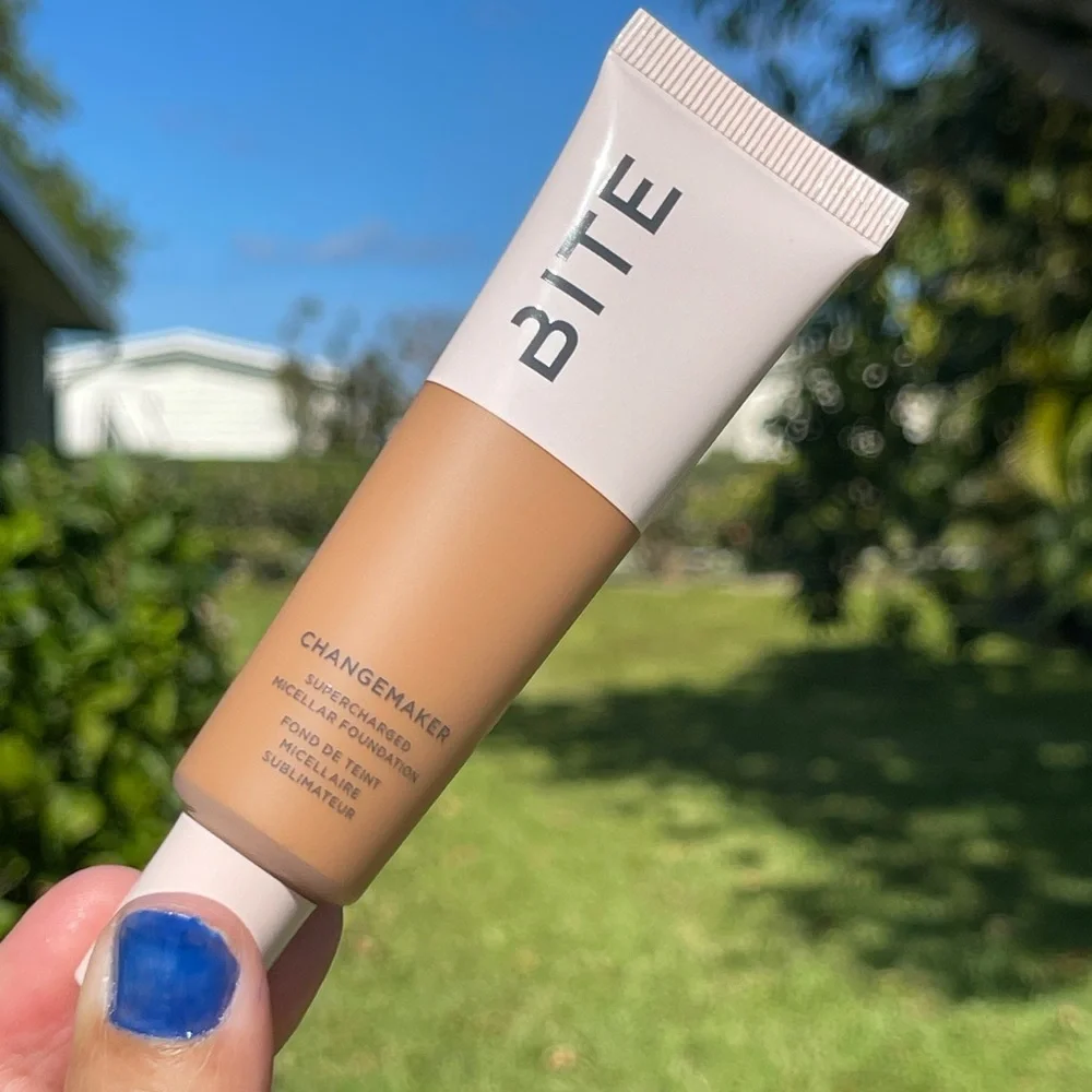 BITE BEAUTY Changemaker Foundation In T135 Tan with Warm Peach Undertone